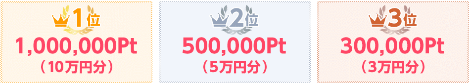 11,000,000Pt 2500,000Pt 3300,000Pt